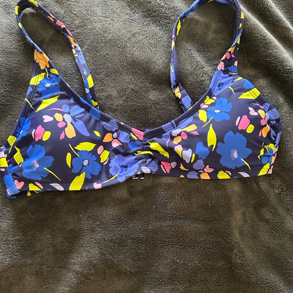 Lulu's Navy Floral Bikini Top